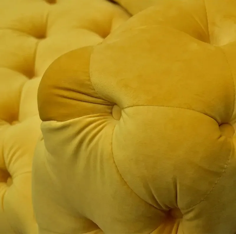 Modern Microfiber Fabric Chesterfield Sectional Couch Furniture Grey