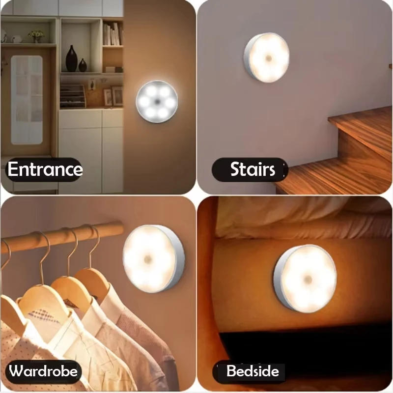 product motion sensor led night light usb rechargeable night lamp for kitchen cabinet wardrobe lamp staircase wireless closet light-39