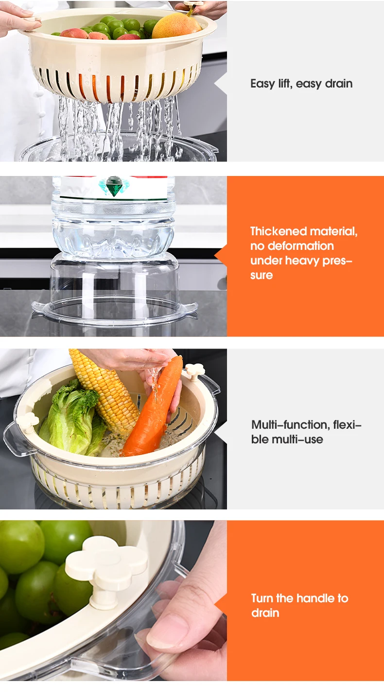 Wannuo Fruits and vegetables washing basket Kitchen basket organize Kitchen drain basket supplier