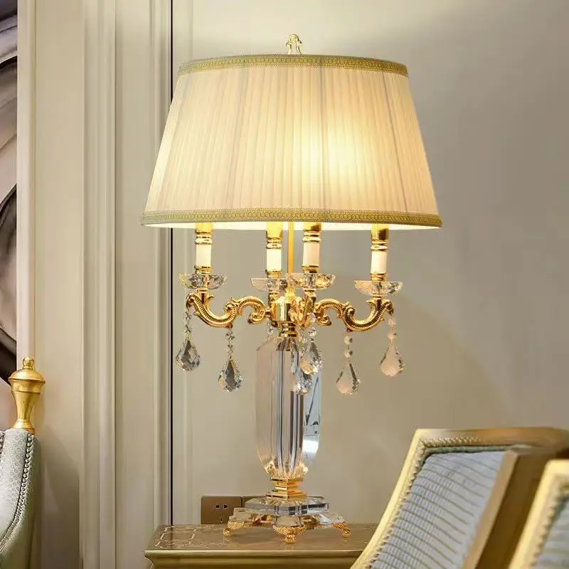 Modern Led Desk Lamparas Design Decoration Bedroom Bedside Night Light Home Goods Crystal Lampen Luxury Candelabra Table Lamp