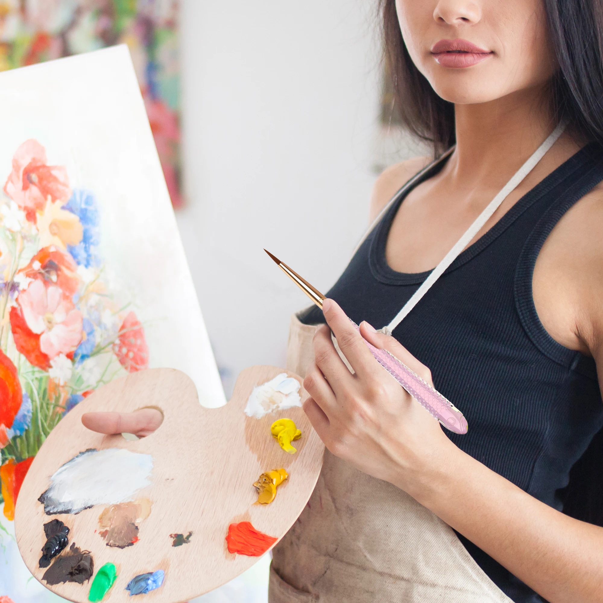 Набор из 5 шт. нейлоновые волосы розовые акриловые рыбьи весы дизайнерские кисти для рисования акварели гуашь масло акрил