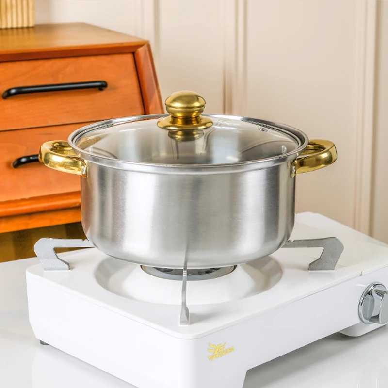 5pcs Colorful Stainless Steel Cookware Set Non-Stick Pots Pan Casserole Soup Pot Kitchen Utensils Cooking Pot