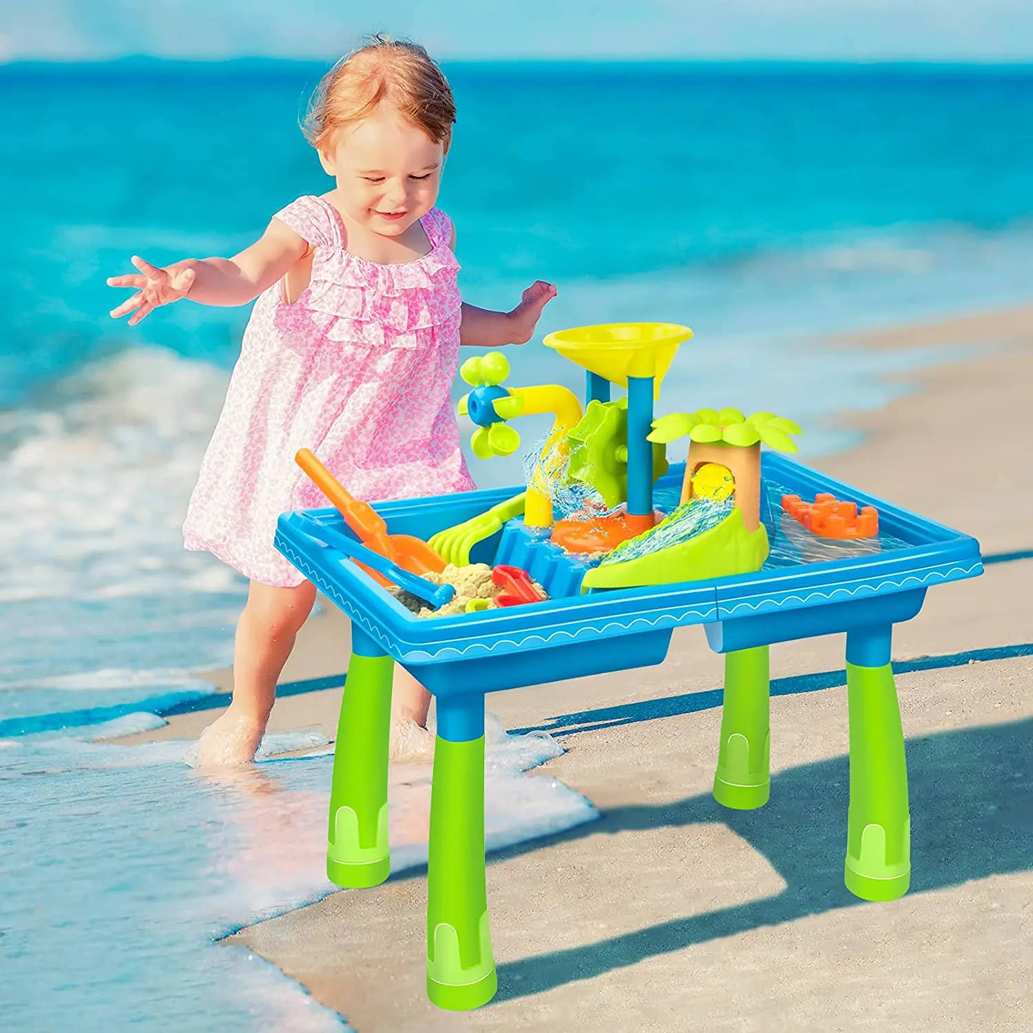 Outdoor Toddlers Activity Sandbox Tables Summer Beach Toys For Backyard