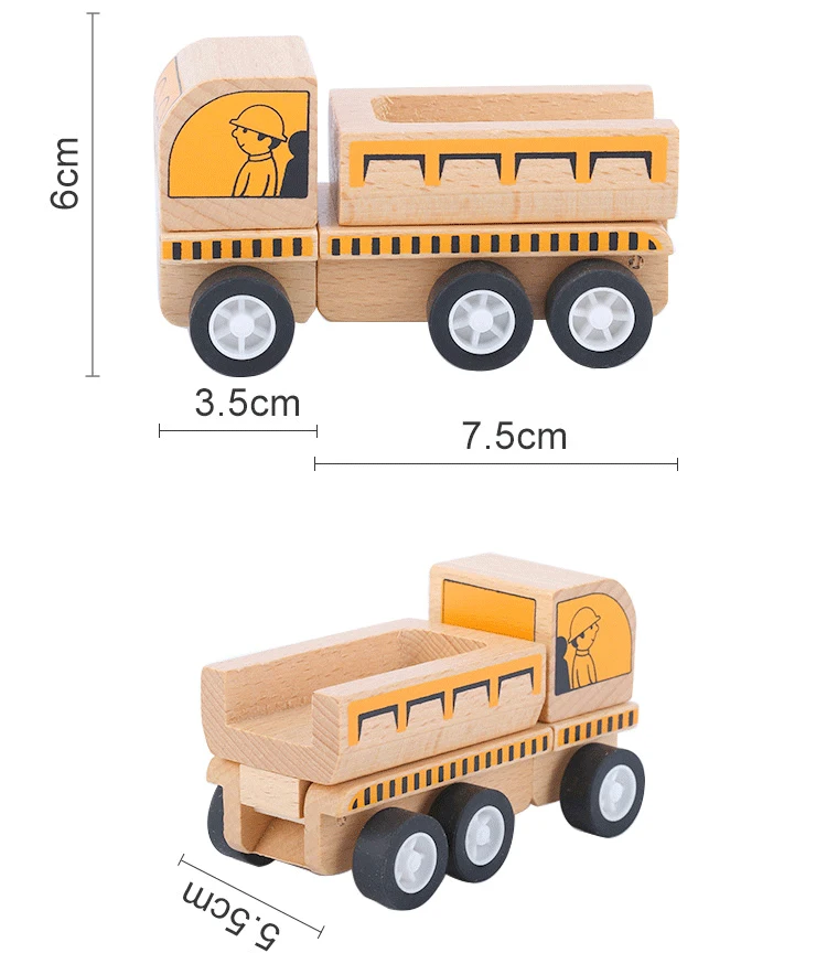 Educational Wooden Toy Kids Brain Training Alternative Car Truck Wooden