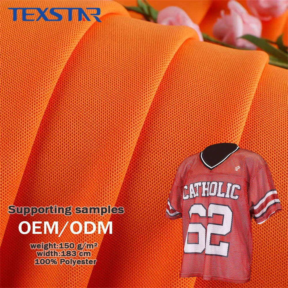 Custom Eco-Friendly Recycled 100% Polyester Micro Pique Mesh Knitted Sportswear Fabric for Apparel Bags Polo Shirts Car Girls