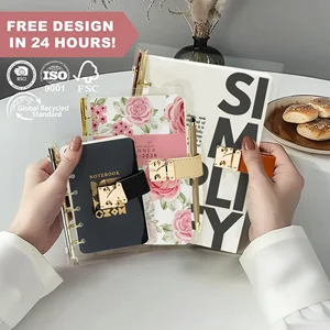 OEM A5 A6 A7 Binder Notebook Wholesale Custom Eco-friendly TPU Transparent Refillable 6 Rings Custom Printing Logo Diary Planner