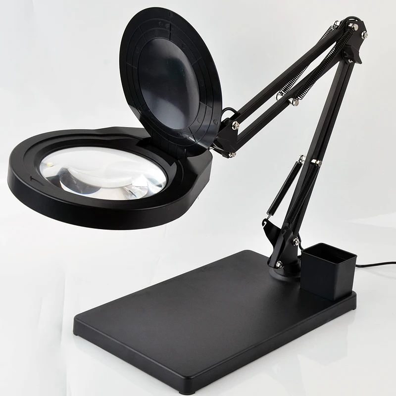 Magnifying Glass With Light And Stand,Real Glass Lens 5.5 Diopter