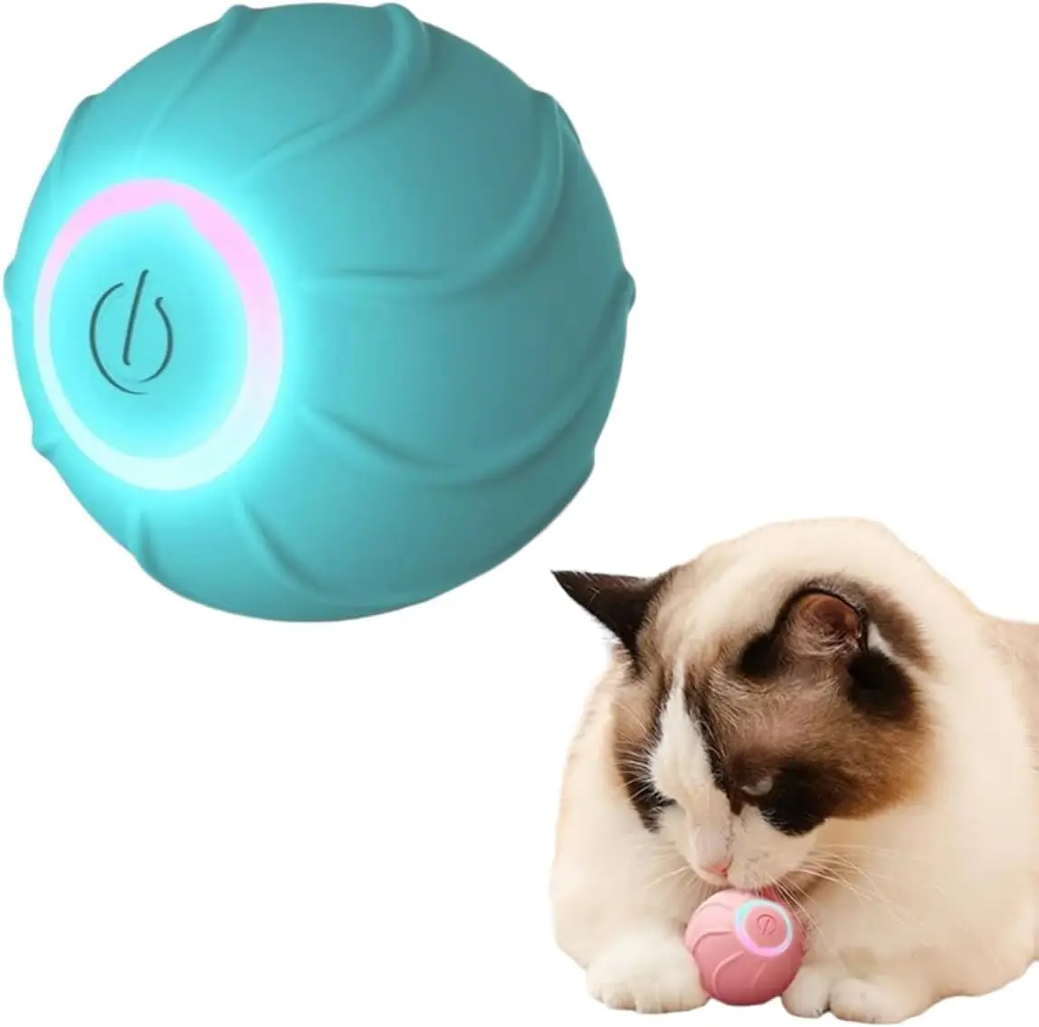 USB Interactive Electric Cat Dog Chew Toy Eco-Friendly Small Rubber Jumping Ball Simple Style with Cat Tooth Cleaning Pattern