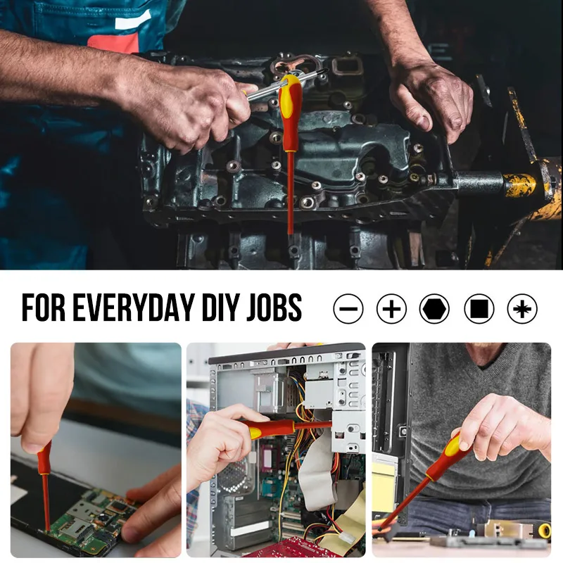 Новое поступление 3 шт. VDE электрика Изолированная Отвертка набор с двойной