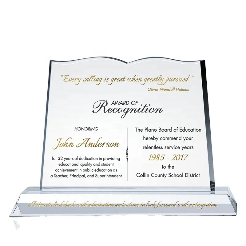 Popular Arabic Islamic Decoration Crystal Ramadan Souvenir Gift Engraved Quran Book Read Crystal Trophy Award
