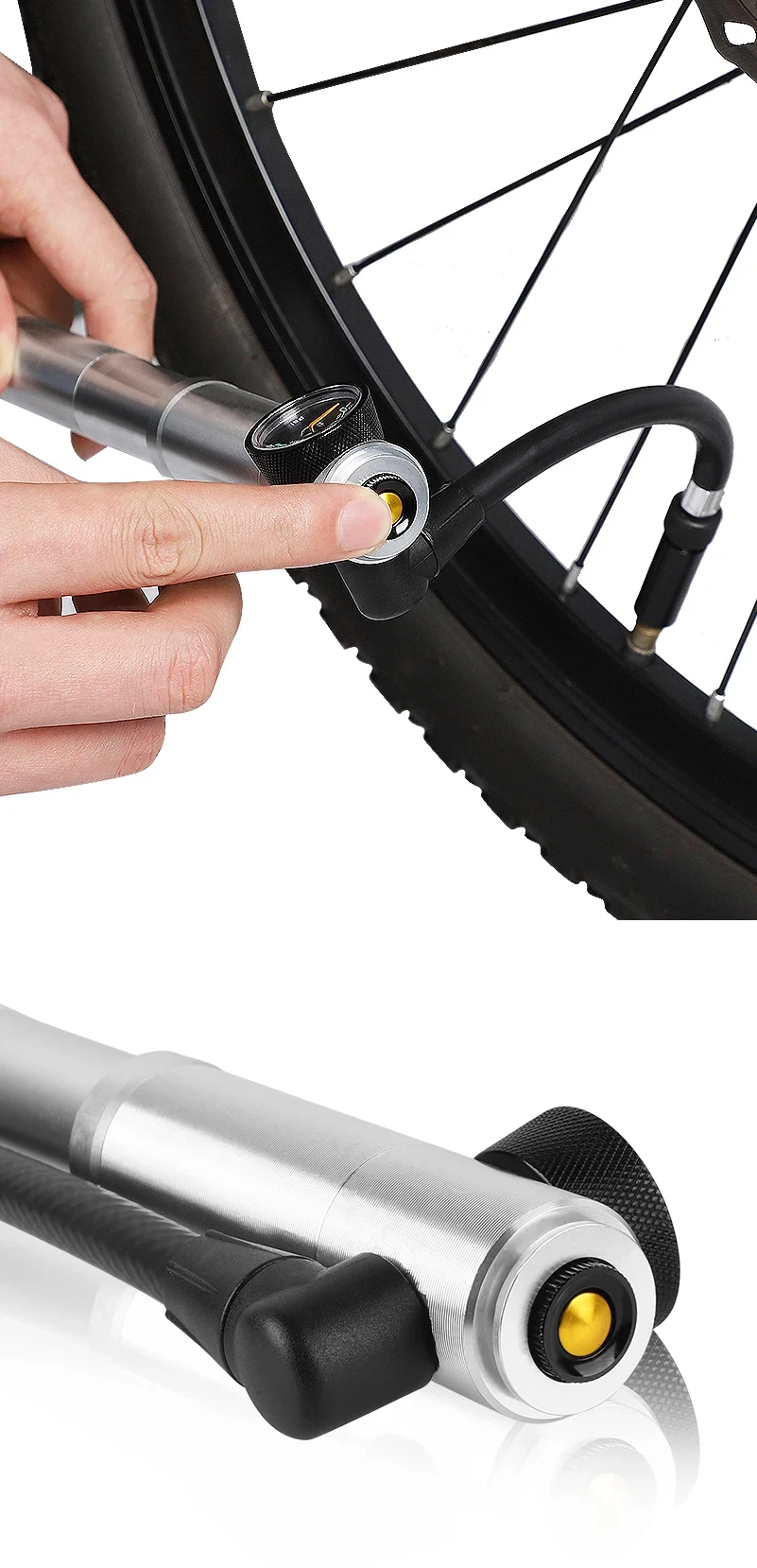 High Air Pressure Hose Air Pump Bike Aluminum Bicycle Inflator 300psi