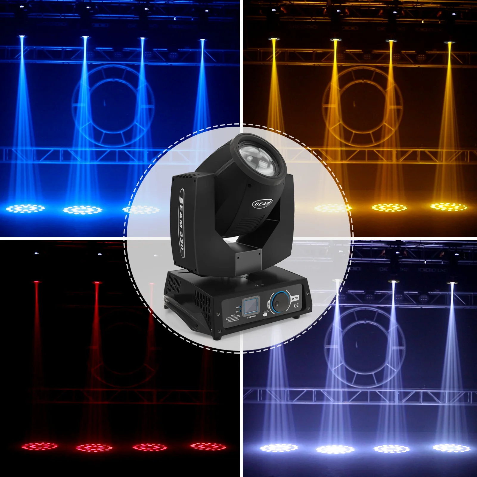Professional Black Dmx Sharpy Led Moving Head Lights Spot 230w 7r Beam