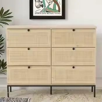 Six-drawer Storage Cabinet Sideboard Living Room Furniture Panel Furniture Dining Room PB Melamine