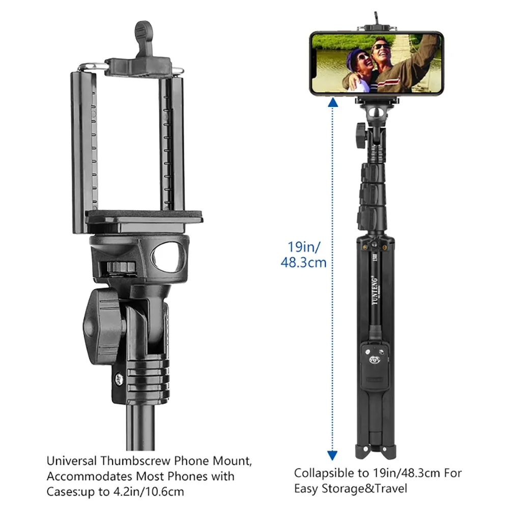 Yunteng Selfie Stick Holder Portable Tripod Mount