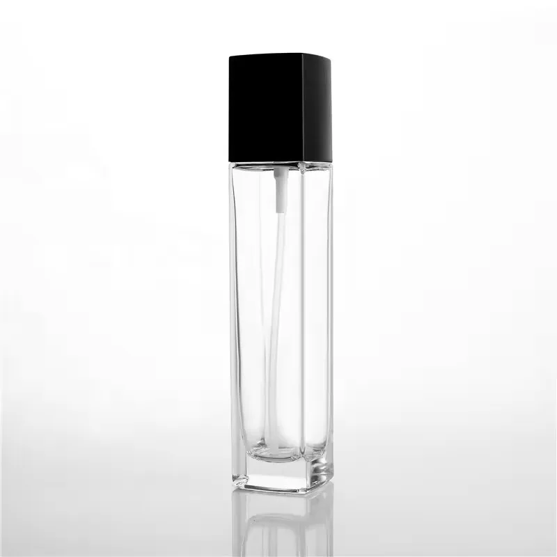 Square cosmetic glass bottle packaging cosmetic set lotion toner serum jar skincare packaging glass container manufacture