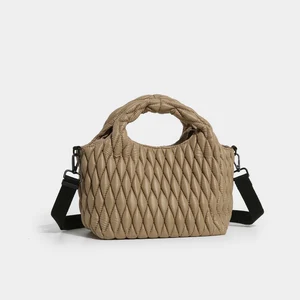 Custom Women Puffy Crossbody Bags Light Weight Puffer Single Shoulder Bag Soft Down Cotton Quilted Tote Handbags