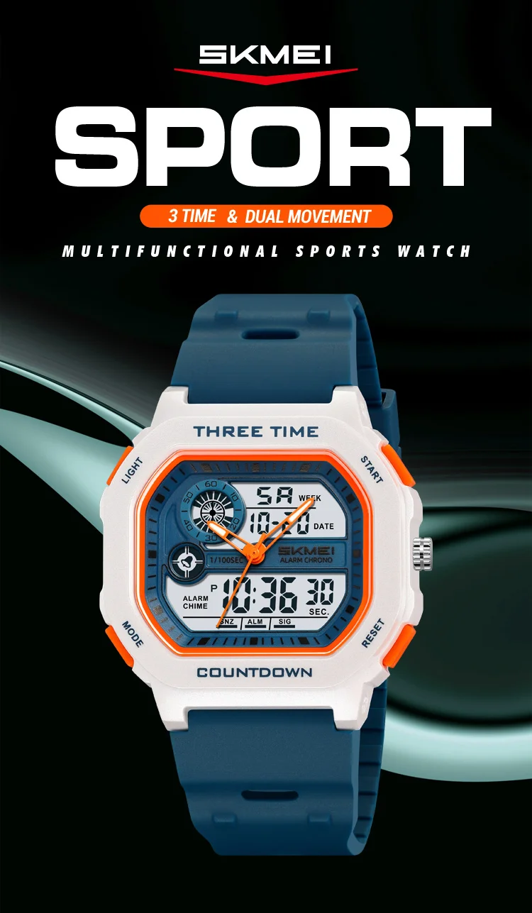 Skmei 2641 Popular Branded Gents Digital Watch Activity Pu Band Waterproof Chrono Date Display Sports Watch Set