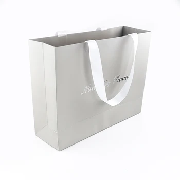China Manufacturer Custom Shopping Paper Bag And Grey Paper Shopping Tote Bags For Clothing Shoes Packaging