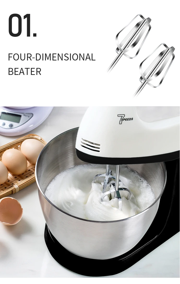 Kitchen Hand Hand Cake Mixer Egg Beater Cake Mixer Manual Egg Beater  Electric Hand Mixer with 2L Plastic Bowl - China Kitchen Stand Mixer and Hand  Mixer price