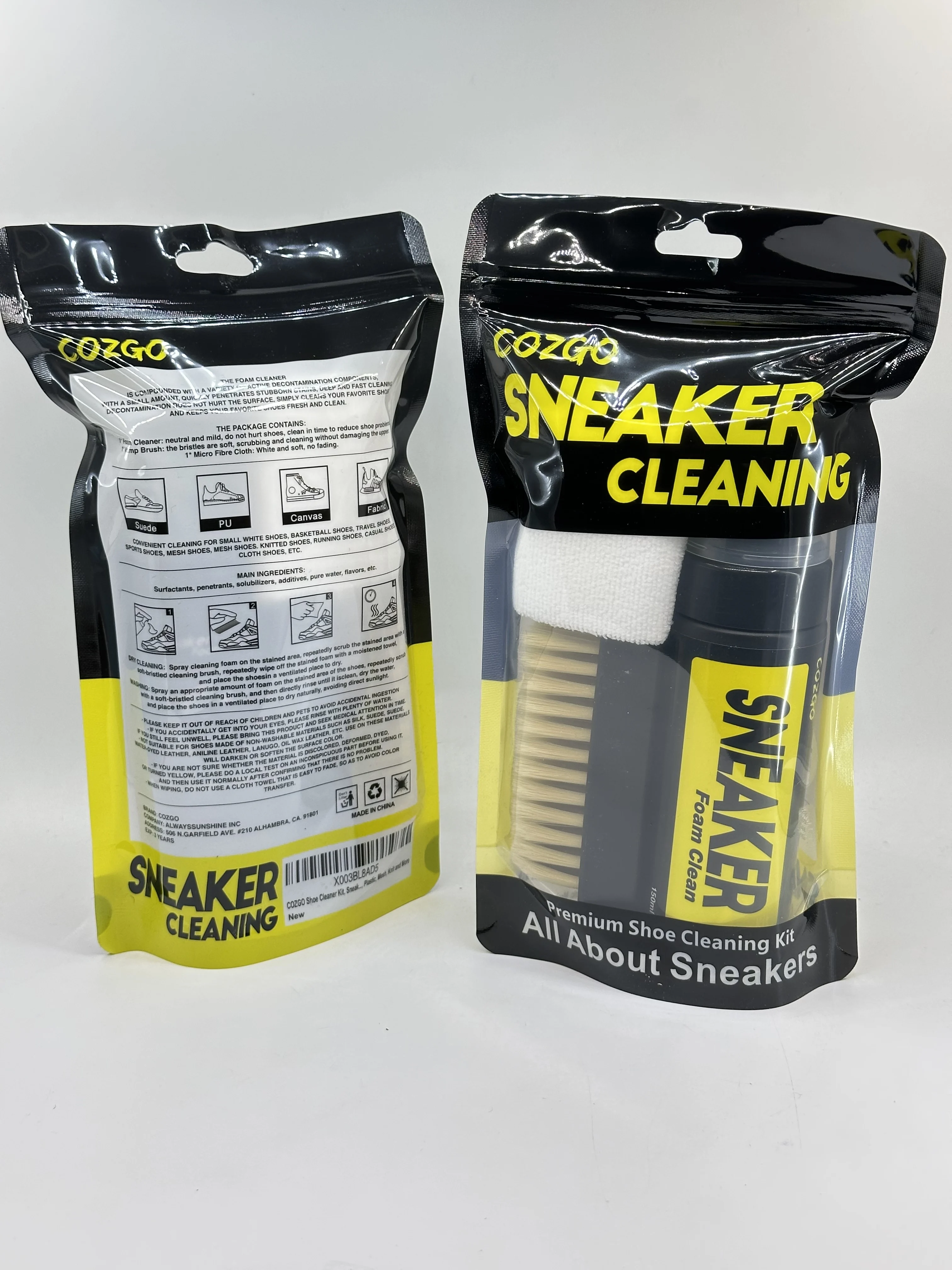 COZGO Shoe Cleaner Kit for Sneaker, Water-Free Foam Sneaker