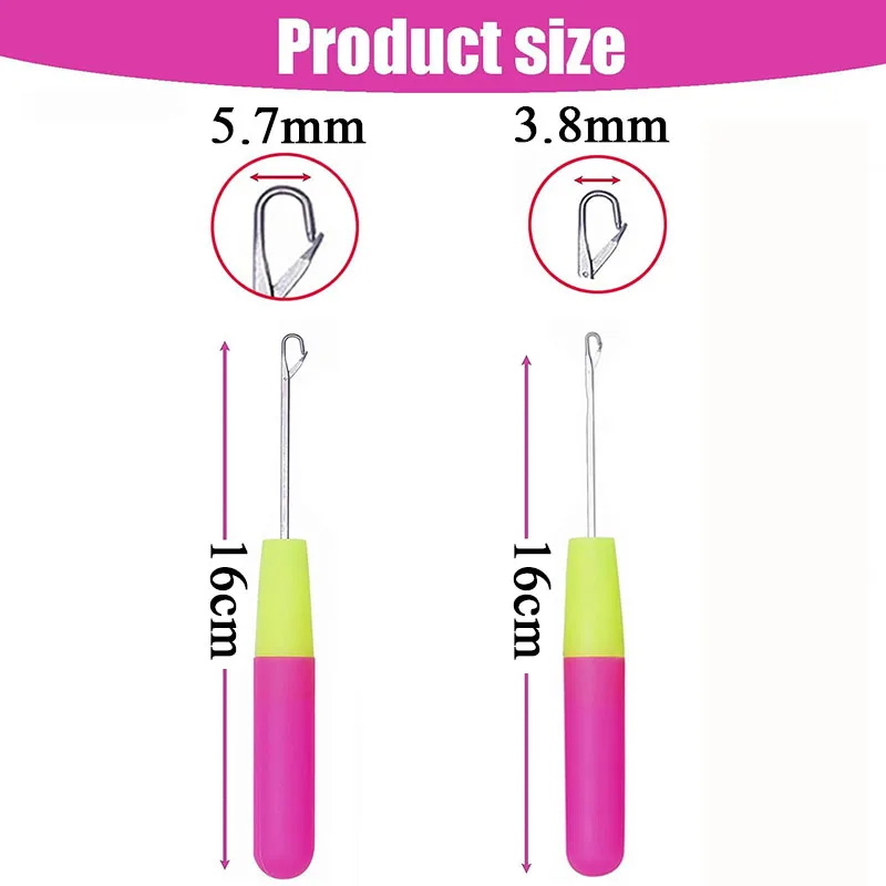 Wholesale Custom Multi-purpose Plastic Handle Crochet Hook Hair Braiding Wig Tools Crochet Hook Needle for Dreadlocks Hair