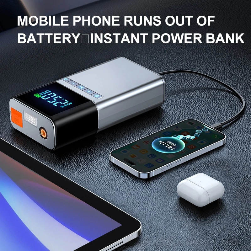 150psi Electric Air Inflation Pump 6000mAh Battery Capacity With Pocket Jump Starter for Car Emergency Tools