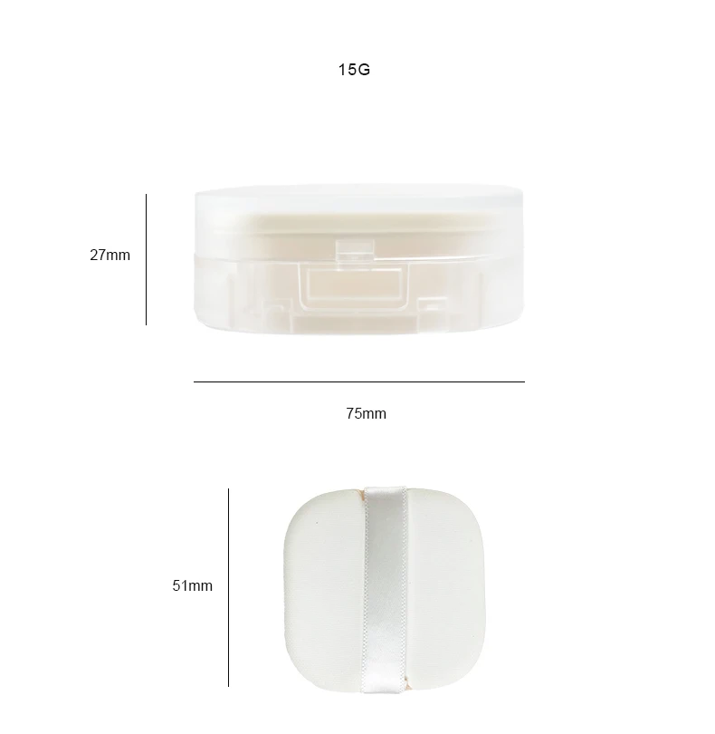 Square Frosted Air Cushion 15g Foundation Box With Powder Puff And