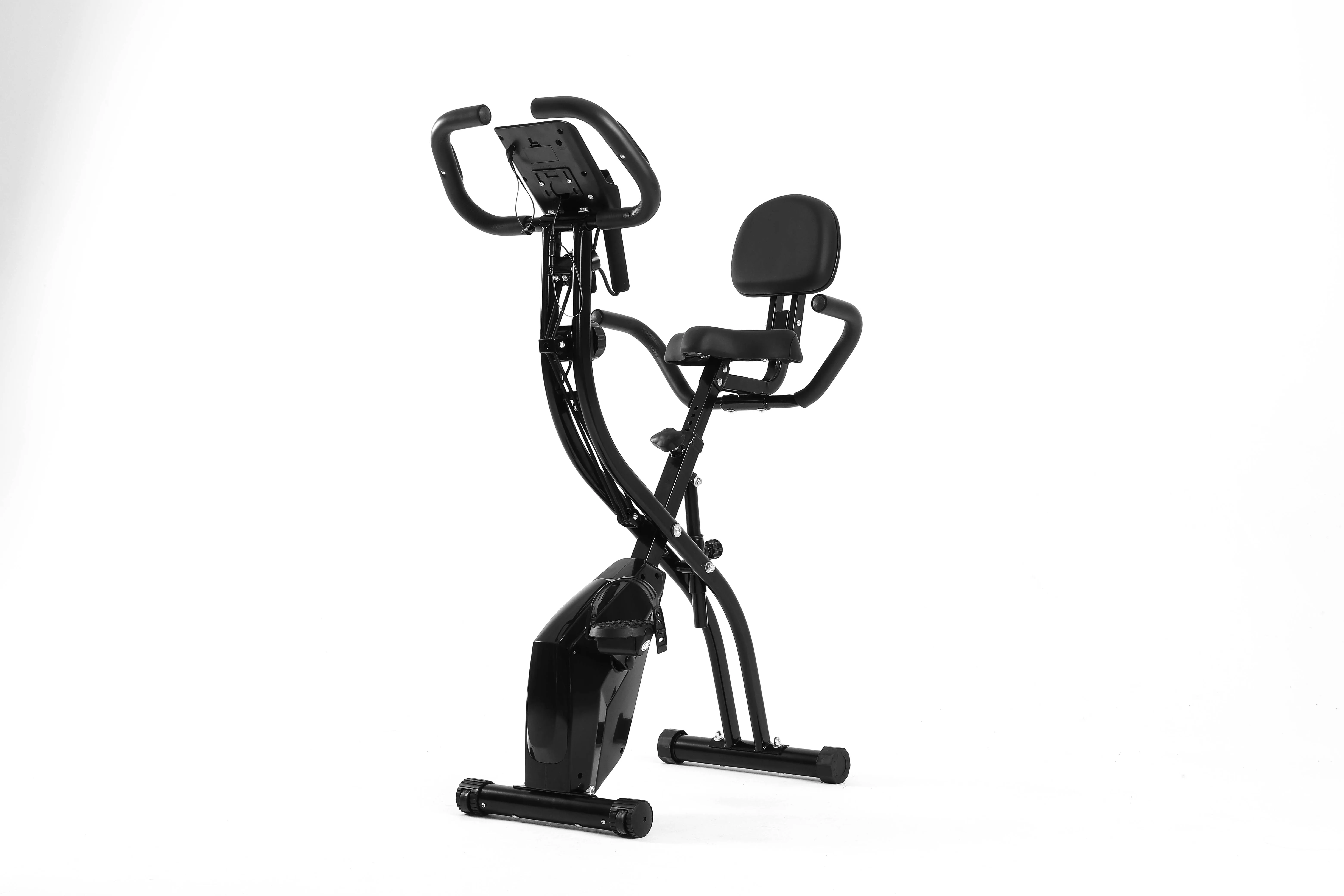 Folding Exercise Bike Magnetic Foldable Stationary Bike in Mode Indoor  Upright Fitness Workout X-Bike
