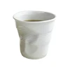 Taza de café plisada de cerámica de 200 ml (blanco puro)