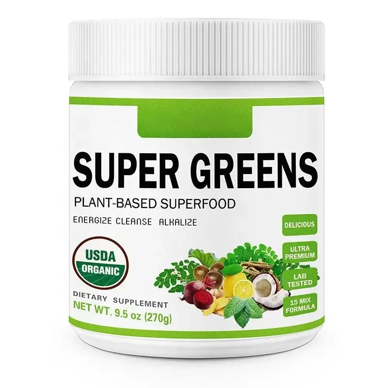 Customized Dietary Supplement Organic Green Superfoods Blend Private Label Super Greens Vegetable Powder