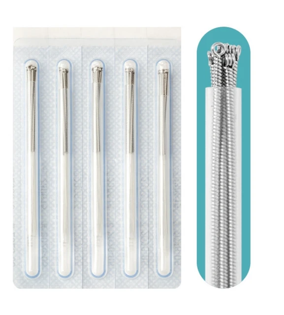 500pcs/box  Disposable Sterile Stainless Steel Acupuncture Needles Loop Handle Body Application Painless Acupuncture Product