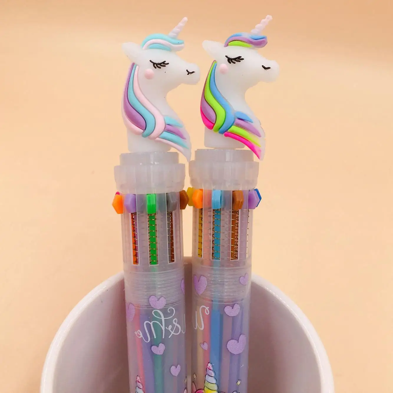 10 Colors Stationery Pont Pen Kawaii Colored Ballpoint Pens