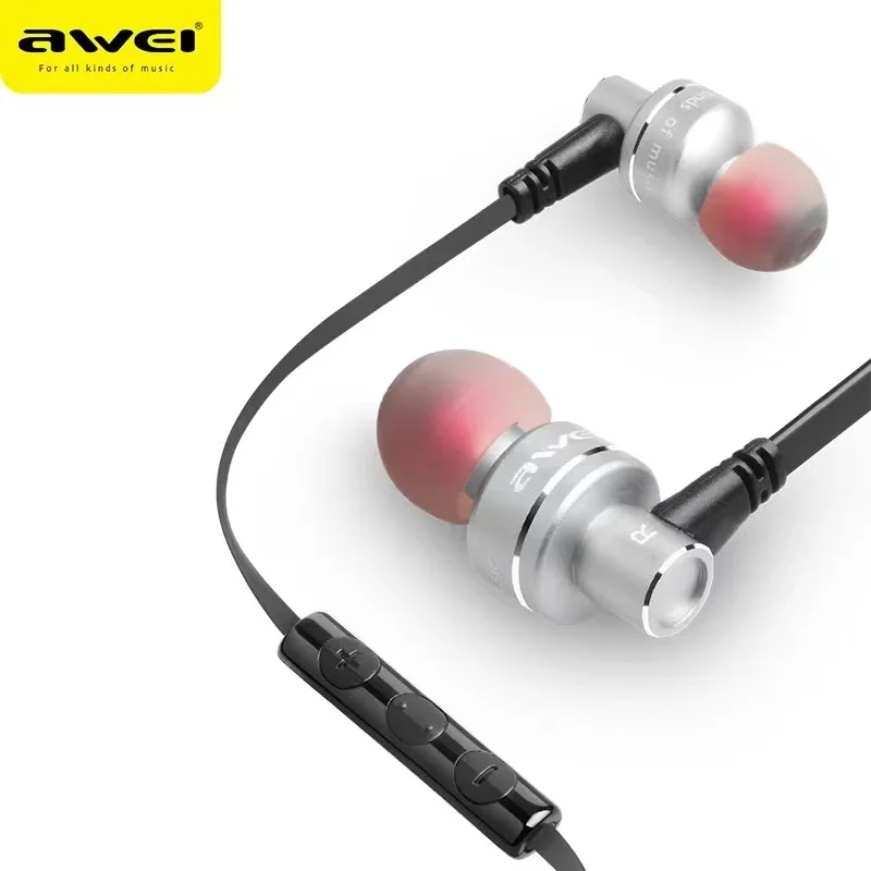 Наушники-вкладыши Awei ES-10TY металлические проводные наушники стерео наушники-вкладыши шумоподавление Auriculares Bluetooth наушники с микрофоном для телефона Kulakl k