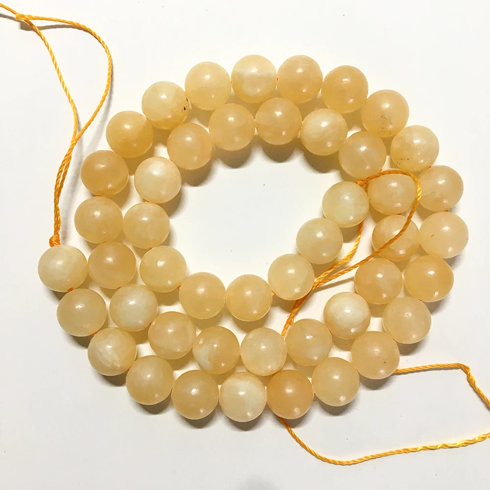 Natural Yellow Topaz Stone Beads Round Loose Spacer Beads 4/6/8mm Fit