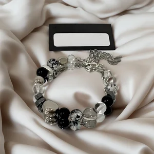 Muxcor Custom Black Gallstone Acrylic Stone Beaded Jade Bracelet Classic Fashion Fancy Jewellery for Ladies Women