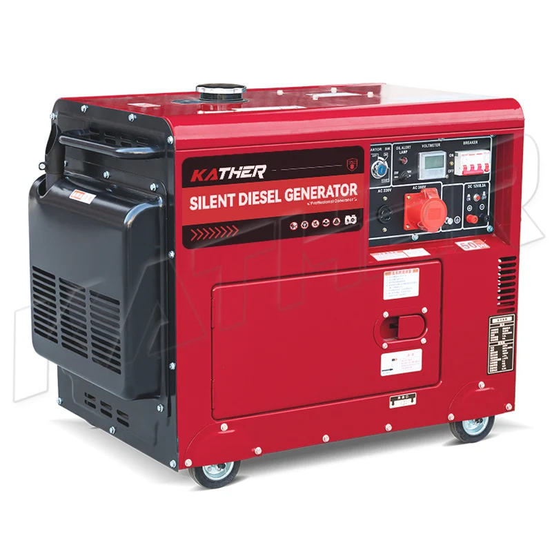 KATHER Super stille Diesel-Generator für 5kVA 8kVA 10kVA Vollkupfer-Dieselgenerator geringes Geräuschniveau luftgekühlt 10kW stille Generatoren