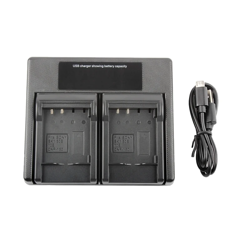 NP-BK1 LCD Dual Charger for Camera Battery BK1 50B 70B CNP-150