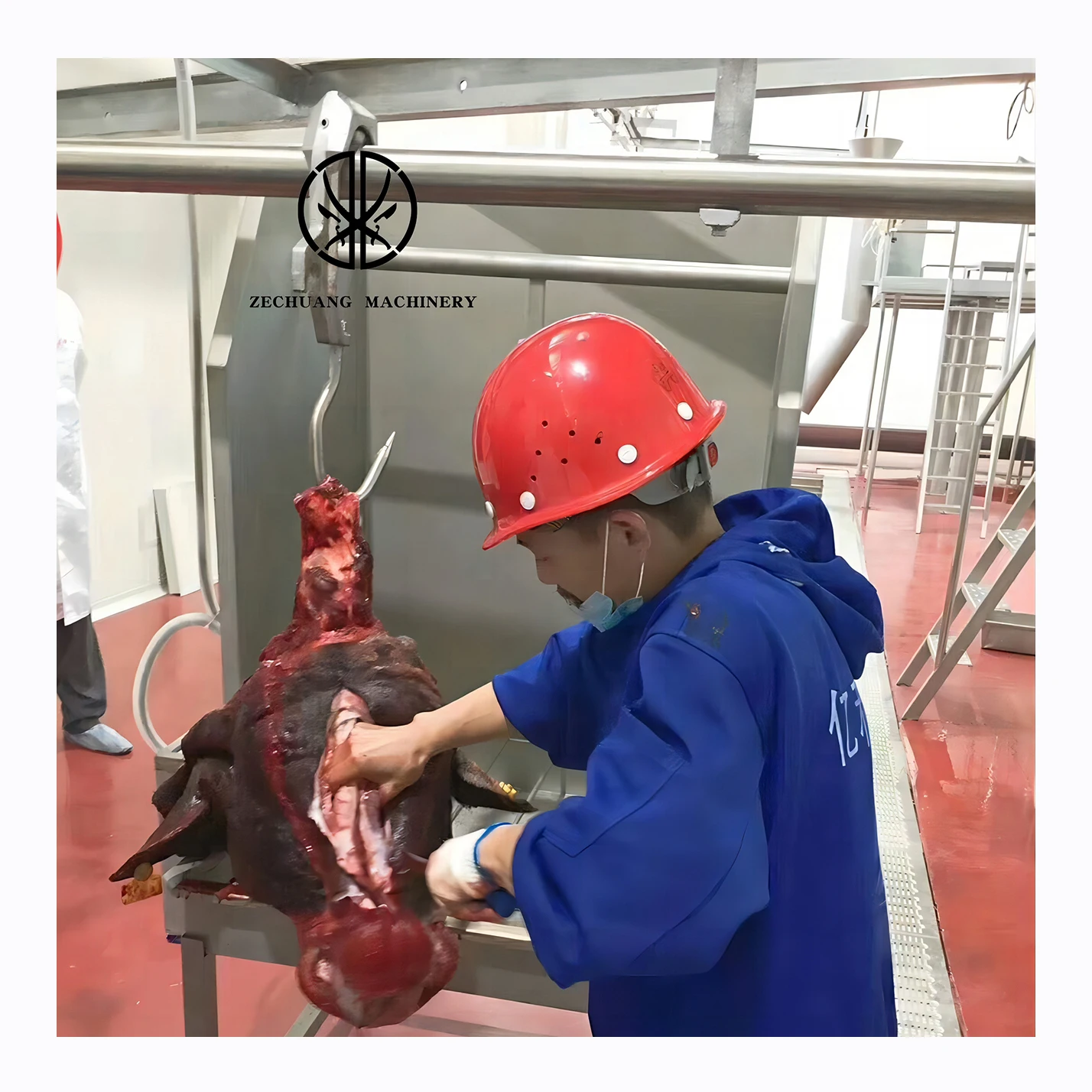 Good Quality Buffalo Abattoir Equipment Carcass Processing Stepping Conveyor Use In Cow Slaughtering Machinery