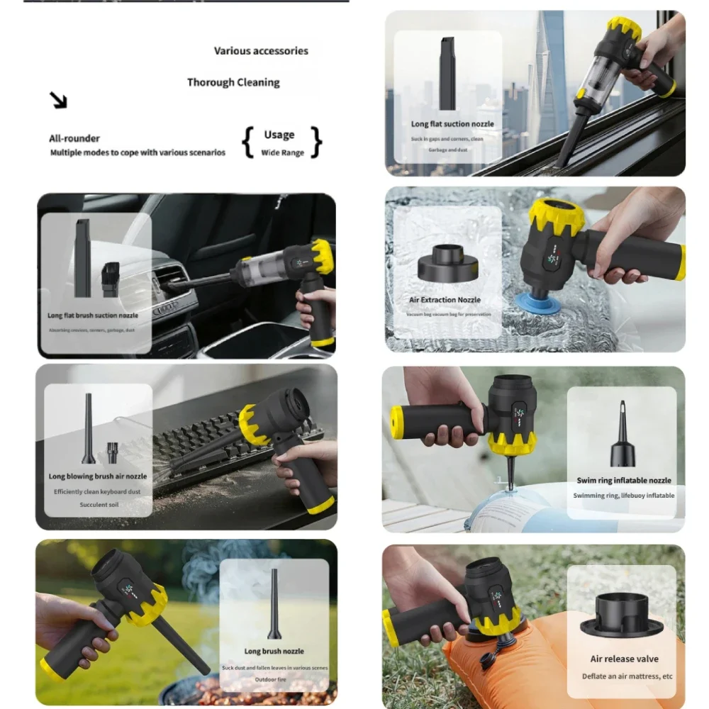High Power 17000Pa Aspirator for Car Clean Cordless Handheld Vacuum Cleaner Air Duster Portable Rechargeable Car Vacuum Cleaner - view 6