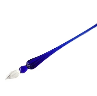 Business Office Dip  Signature Pen Good Quality Bamboo Shape Design Dip Glass Pen Clearing Crystal Pen