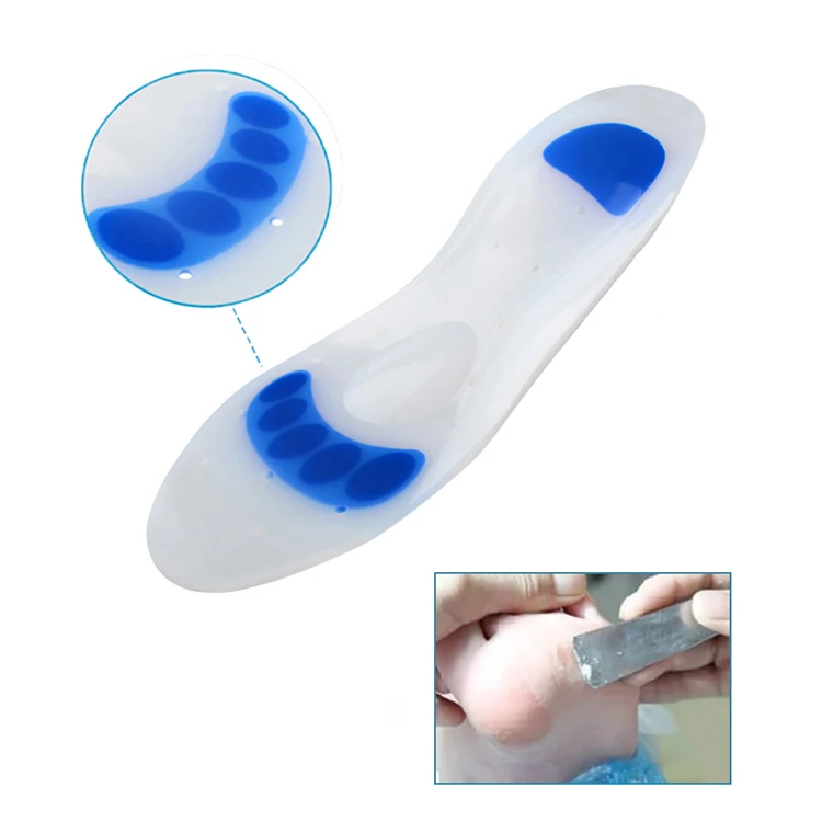 Shock Absorb Silicone Insoles Medical Plantar Fasciitis Shoe Silicone Pad