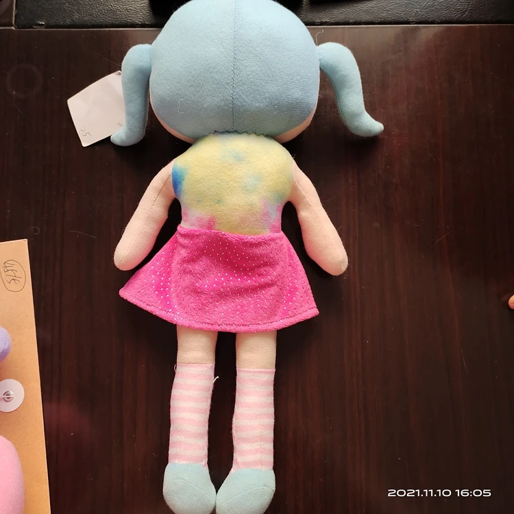 OEM Shape Customization Logo Handmade Soft Smiling Stuffed American Dolls for Girls Kids Plush Baby Stuffed Toys