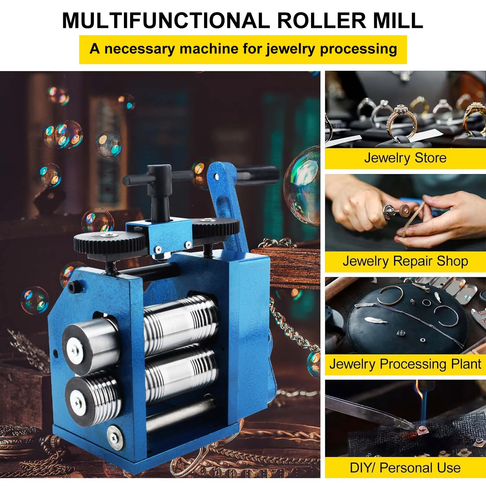 Sheet Square Semicircle Pattern Wire Roller Gear Ratio 1:2.5  Mill Manual Combination Rolling Mill Machine Jewelry Rolling Mills
