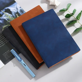 Hot Sale Manufacturer A5 softcover PU Leather Note Book Business Office Meeting Paper A5 Notebook