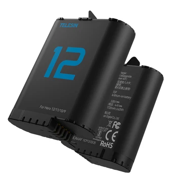 TELESIN Accessories Camera Battery for Go Pro 12 11 10 9 Long-lasting  1720 MAh Battery detail image