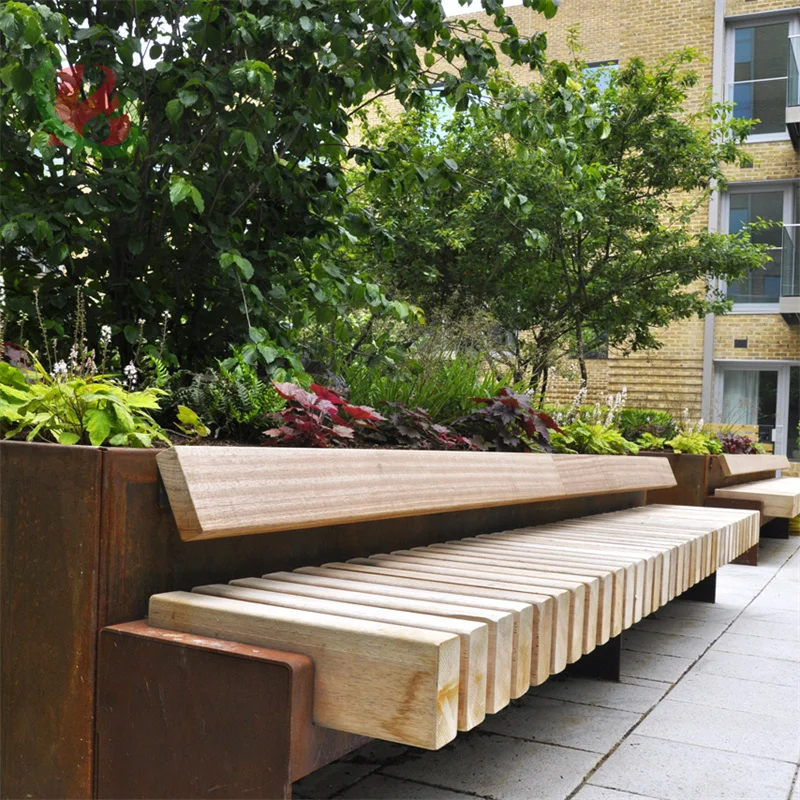 Садовый модный металлический цветочный горшок corten