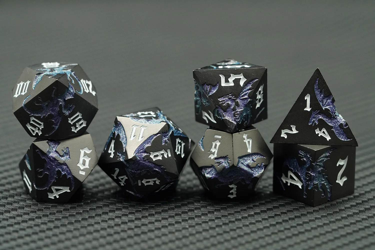 New 7pcs Dragons Polyhedral RPG Dice Set Handmade DND Game Good Price Made of Zinc Alloy Metal supplier