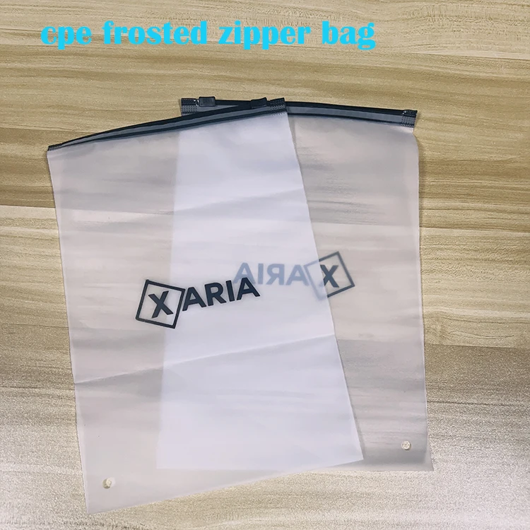 Free Personalized Custom Printing Brand Logo Poly Eva Frosted Zip Lock Packaging Bag for Clothing