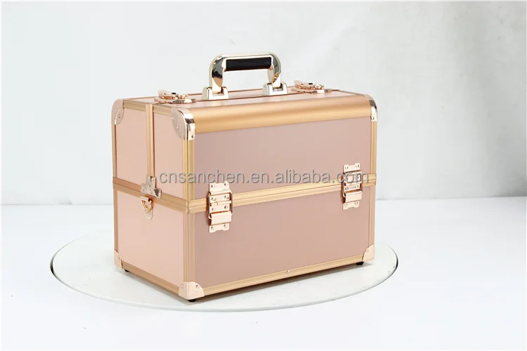 Pull rod cosmetic box aluminum alloy one-way wheel storage box with cosmetic and hairdressing toolbox