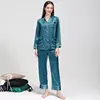 22momme classic Piping design 100% silk comfortable big size women wear Pajamas night wear NO 7